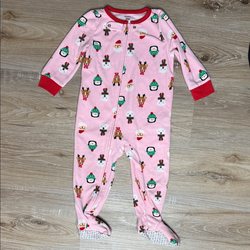 Gerber Pink Holiday Christmas Footie Pajama